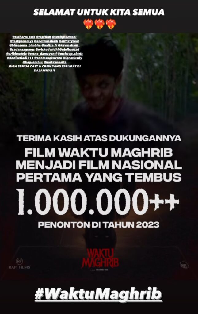 Lewati Jalan Yang Jauh Jangan Lupa Pulang, Waktu Maghrib Jadi Film Indonesia 2023 Pertama yang Tembus 1 Juta Penonton