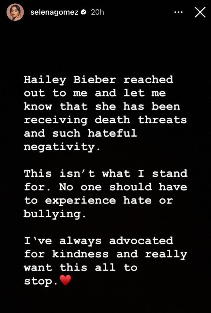 Selena Gomez Minta Netizen Stop Bully Hailey Bieber, Istri Justin Bieber Berterima Kasih